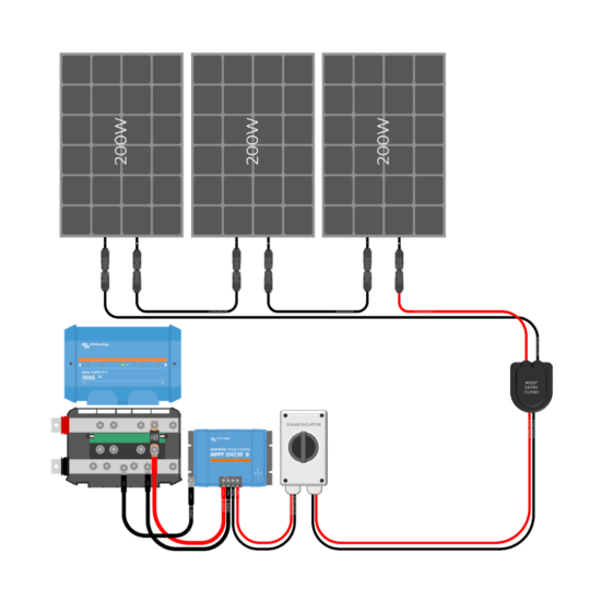 600W Solar Charging Wiring Kit (3x 200W _ 12V Battery Bank)