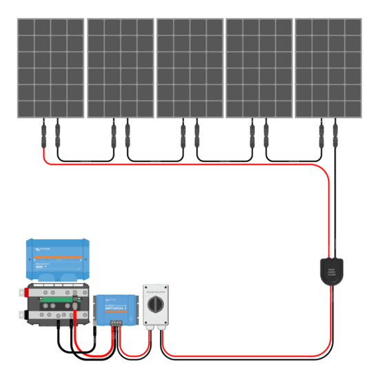 1000W Solar Charging Wiring Kit (5x 200W _ 12V Battery Bank)