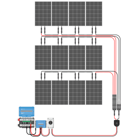 1200W Solar Charging Wiring Kit (12x 100W _ 12V Battery Bank)