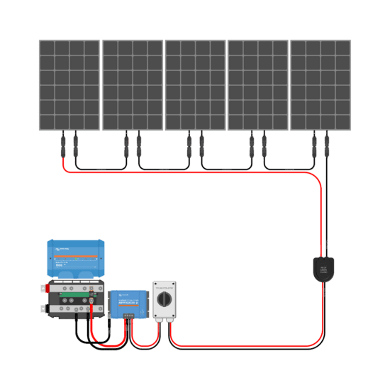 1250W Solar Charging Wiring Kit (5x 250W _ 24V Battery Bank)