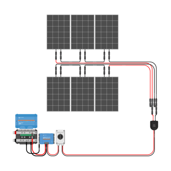 1500W Solar Charging Wiring Kit (6x 250W _ 12V Battery Bank)