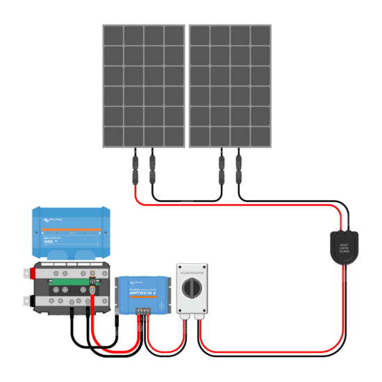200W Solar Charging Wiring Kit (2x 100W _ 12V Battery Bank)