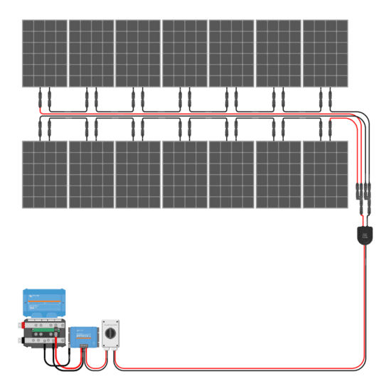 2800W Solar Charging Wiring Kit (14x 200W _ 24V Battery Bank)