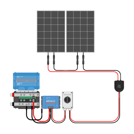 500W Solar Charging Wiring Kit (2x 250W _ 12V Battery Bank)