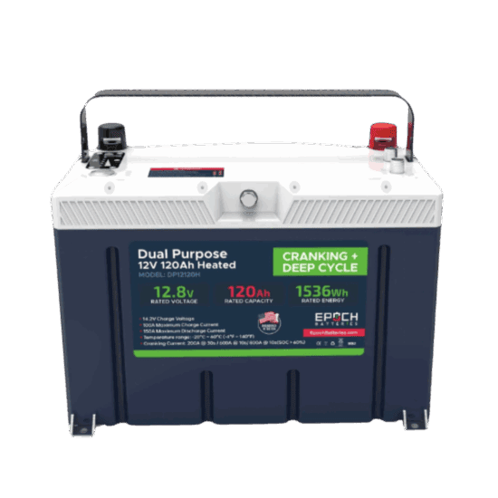Epoch 12V 120Ah Pro Series - LiFePO4 Cranking & Deep Cycle Lithium Battery (Dual Purpose)